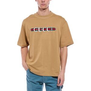 Gucci Mens  Heavy Knit T-Shirt, Brown